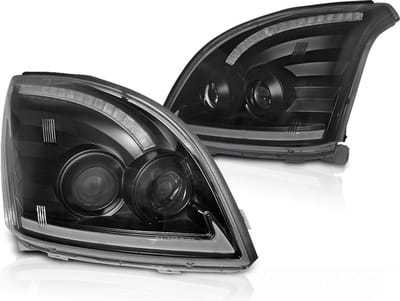 Koplampen met parkeerlicht TOYOTA LAND CRUISER 120 03-09 ZWART