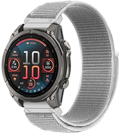 Bandz Nylon bandje geschikt voor Garmin Fenix 9 (43mm) / 9 Pro (43mm) 8 - 43mm / Fenix 7s (Pro - Solar - Sapphire Solar) / Fenix 6s (Pro - Sapphire) / Fenix 5s (Plus - Sapphire) / Epix Pro (Gen 2) 42mm / Instinct 2s - E - Grijs