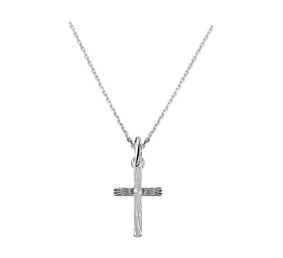YO&NO - Ketting - Zilver - Anker - Kruis - 1,3mm - 41 + 4cm - Sieraden vrouw - Heren - Gerhodineerd - Zilver 925