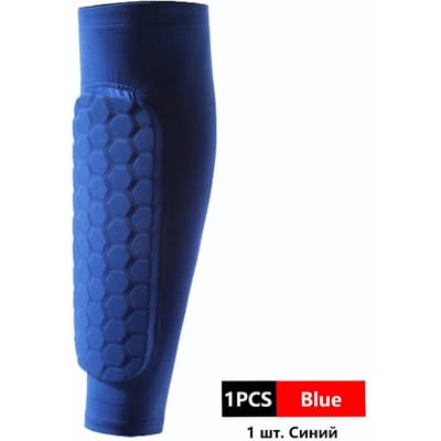 Loogdeel Voetbal Scheenbeschermers Honingraat Anti-botsing Compressie Beenhoezen Voetbal Sport Unisex L blauw