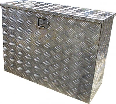 Gereedschapskist aluminium 840x350x620mm kofferslot - Disselbak - Disselkist - Gereedschapskist - Disselkist Aanhangwagen - Novio