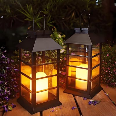 HEZIVO® Solar Tafellamp Oplaadbaar - Buiten en Binnen - 2 Stuks - Hanglantaarns - Vlameffect - Waterdicht