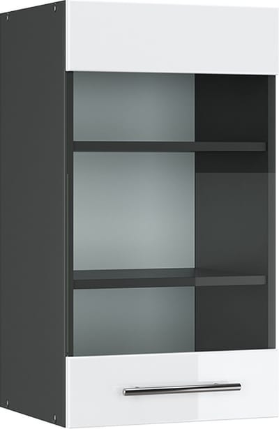Vicco Fame-Line Glazen keukenkast – 40 cm Wit Hoogglans