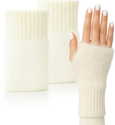 Twenty4seven® Vingerloze Handschoenen Dames Wit - Handschoen zonder Vingertoppen - Polswarmers & Armwarmers - Warm voor de Winter