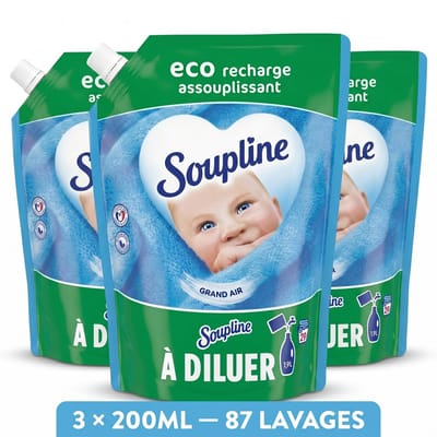 Soupline Hemels Fris Geconcentreerde Wasverzachter 3 x 29 wasbeurten - eco navullingen