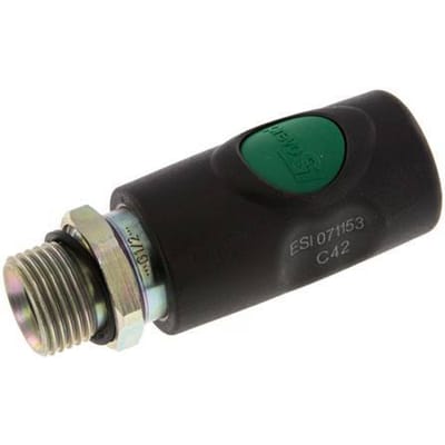 Composiet materiaal DN 7.4 Safety Luchtkoppeling Snelkoppeling met Drukknop G 1/2 inch Buitendraad - CLS7-M-C-SEP-012