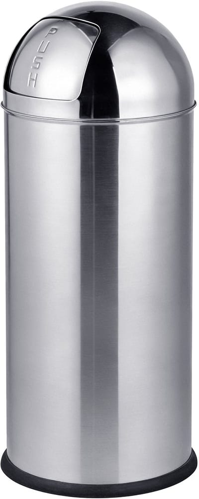 Prullenbak - met push deksel - 70 liter - rvs