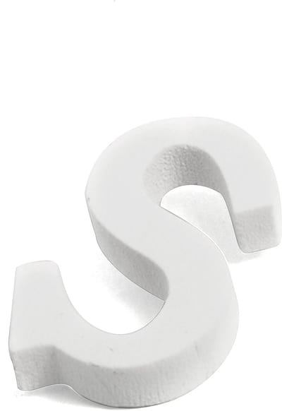 ARTYFETES - Kleine witte houten letter S 5 cm feestdecoratie