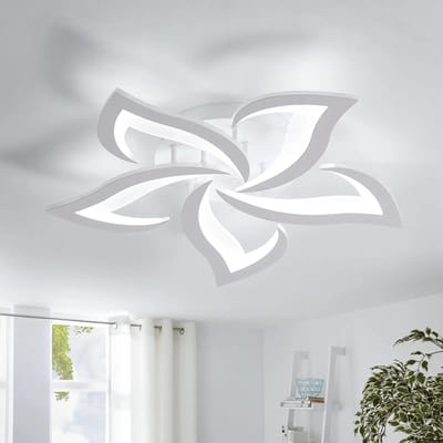 Plafondlamp Lotus - Plafonnière - Bloem - LED Verlichting - Met App Bediening - Met Afstandsbediening - 60 cm - Wit
