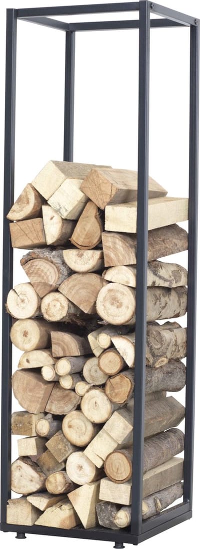Brandhout rek Tornved houtopslag 35x35x120 cm zwart