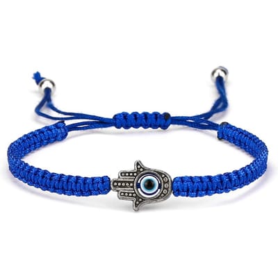 Schildpad Olifant Hamsa Hand Blauw Boze Oog Glaskralen Hanger Geluk Rood Gevlochten Touw Ketting Armband Voor Vrouwen Mannen Met Veel Geluk blue