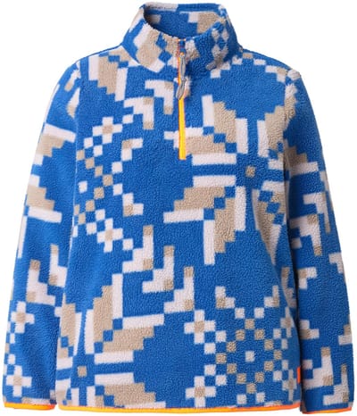 Laurasøn - Dames - Teddy sweatshirt lange mouw opstaande kraag - Navyblauw - Maat 44+