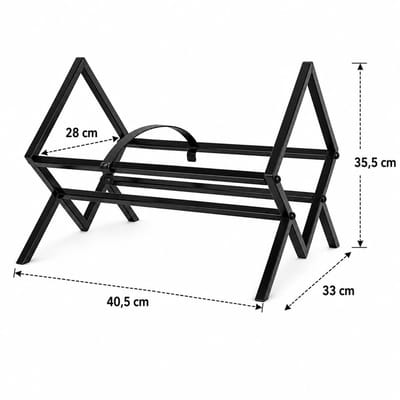 Allero IP Houder - Platenhouder - Platenrek - Anti-slip - Zwart - IJzer - Platenorganizer - Opbergrek - 80 tot 100 Platen
