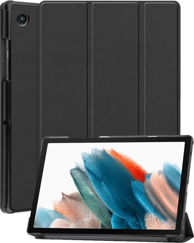 Hoesje Geschikt voor Samsung Galaxy Tab A8 - Dun & Stevig - Trifold Bookcase - Hard Cover - Hardcover Book Case - Tablet Hoes - Zwart