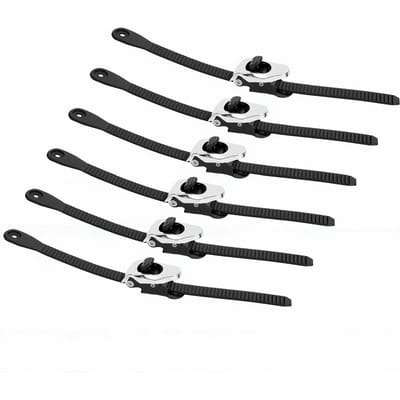 6PCS Serre-câbles à cliquet réutilisables robustes 32 cm 12 pouces Sangles de verrouillage réglables avec boucle en acier inoxydable pour