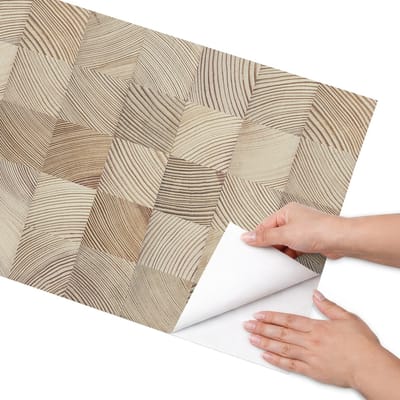 Coloray Meubel Wrap Folie - Beige Meubelfolie - 50x100 cm - Decoratiefolie Houten patronen - Meubel Wrap Folie - Minimalist Meubelfolie - Plakfolie Meubels - Keuken decoratie - Achtergronden en patronen
