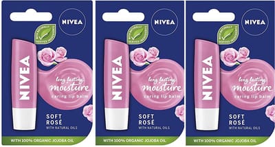 Nivea Labello Lippenbalsem – Soft Rose - 3 x 5.5 ml Stick