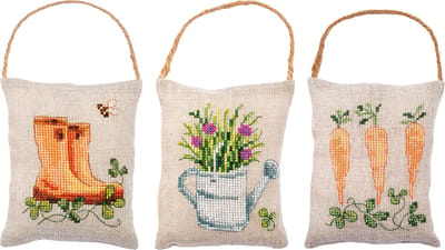 Deco kussentje kit - Tuin set van 3 - PN-0198856 - Borduren - Borduurpakket - Borduurpakket volwassenen - Borduurpakket kind