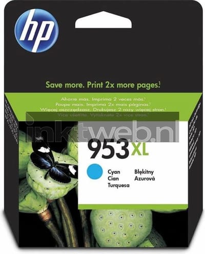 HP Inktcartridge 953XL (F6U16AE) Cyaan Hoge capaciteit