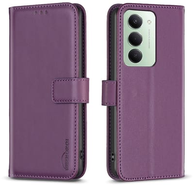 BINFEN Hoesje - Geschikt voor Xiaomi Redmi 15 5G Hoesje - BINFEN Color Book Case - Paars