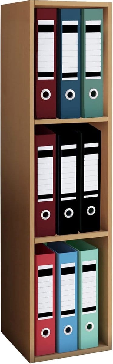 Bureaurek Modern - Opbergkast Kantoor - Werkplek Organiseren - Gesloten Rug Ontwerp - 115x34x29 cm - Beige