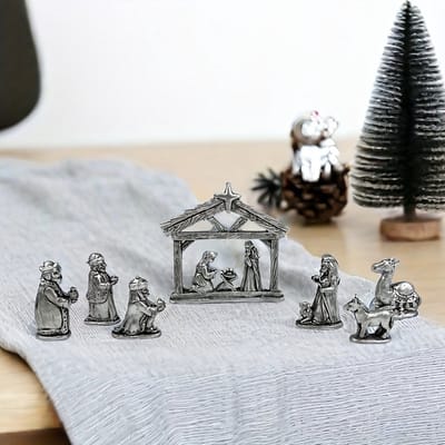 VANDAAG VERZONDEN - Kerststal - Kunststof Tinnen Kerststal - Maria Jozef Jezus - Kerst - Christelijk