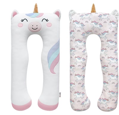 SNUZZY® Knuffel Unicorn - Zijslaapkussen - Body Pillow 120x60 cm - Lichaamskussen - Kinderkussen - Leeskussen - Zwangerschapskussen - Knuffelkussen - Wasbare Hoes
