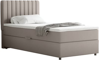 Boxspring Everest 90 x 200 cm tweepersoons met hoogwaardige Bonell-matras en topper