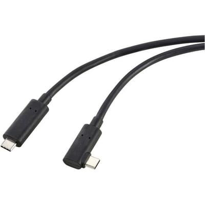 Renkforce Glasvezel USB-C-kabel USB 3.2 Gen2 USB-C stekker Haaks, één zijde 10.00 m Zwart RF-5625884