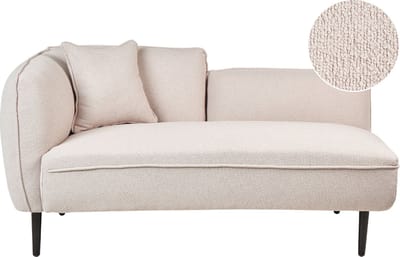 BELIANI CHEVANNES - Chaise longue - Lichtbeige - Linkszijdig - Boucle