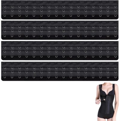 4 stuks - Shapewear verlenggesp - BH verlenggesp - Shapewear verlengband - Zwart - 30×5cm - Geschikt voor korsetten en shapewear