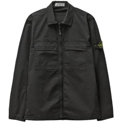 Veste chemise logo boussole Stone Island Noir Homme Vêtements d'extérieur 781510210-V0029 M black