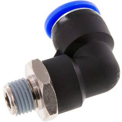 1/2'' x 1/4'' NPT 90 graden L-verbinding Messing/PBT Insteekfitting Buitendraad Draaibaar NBR [2 Stuks]