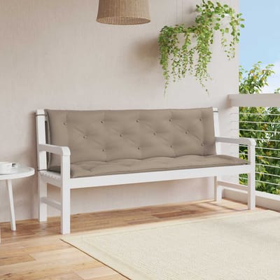 vidaXL - Tuinbankkussen - 150x(50+50)x7 - cm - oxford - stof - taupe