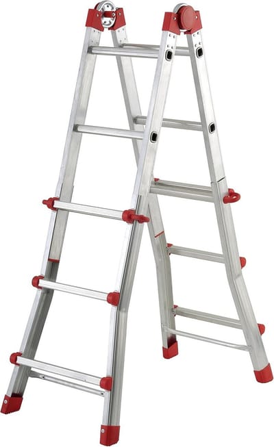 Aluminium multifunctionele telescopische ladder MTL - 4x3 sporten, gebruik als aanleg-, schuif-, sta- en trapladder