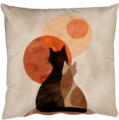 Sierkussens - Kussentjes Woonkamer - 50x50 cm - Katten - Zwart - Abstract - Cirkels