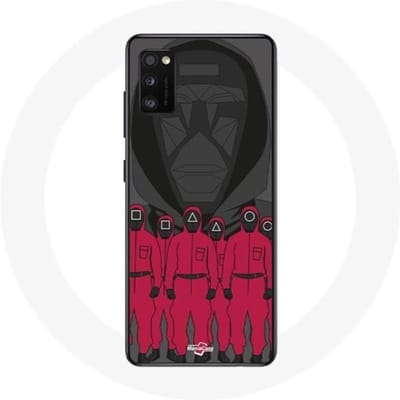 Samsung Galaxy A41 hoesje Squid Game Poster maskeert karakters