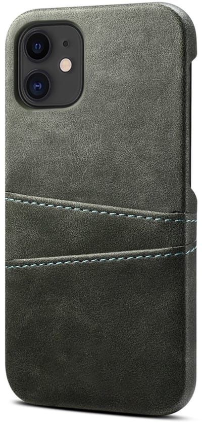 geschikt voor iPhone 14 Pro Max Pashouder Hoesje Leer - Telefoonhoesje van kunstleer met vakjes voor pasjes geschikt voor iPhone 14 Pro Max - Mobiq Leather Snap On Wallet hoesje geschikt voor iPhone 14 Pro Max grijs