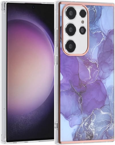 UNIQ Accessory Galaxy S24 Ultra Backcover hoesje - Marble Purple