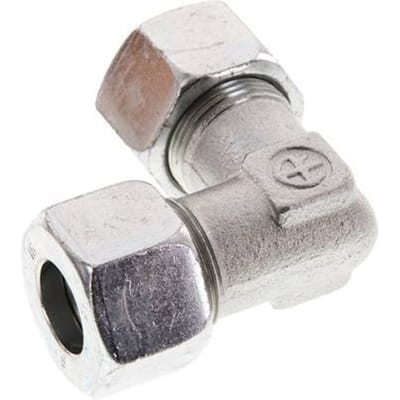 16S Verzinkt Stalen Elbow 90deg Snijring 400 Bar DIN 2353