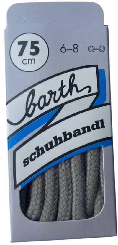 Extra dikke ronde veter Licht Grijs 75cm (Barth)