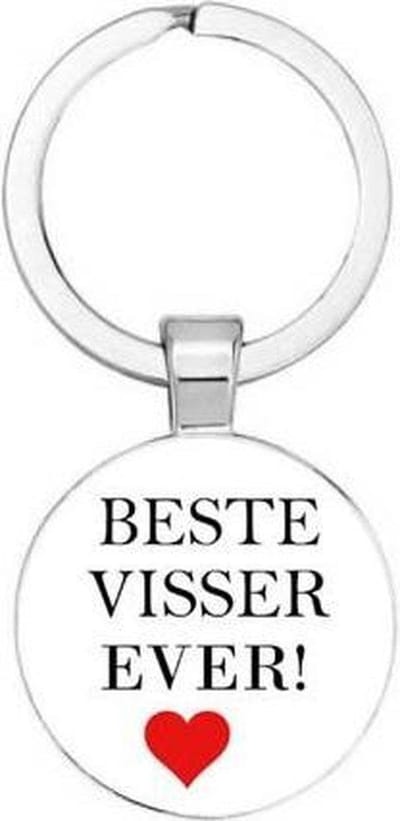 Akyol - Beste visser ever Sleutelhanger - Vissen - Beste visser - Leuke kado voor iemand die van vissen houd - 2,5 x 2,5 CM