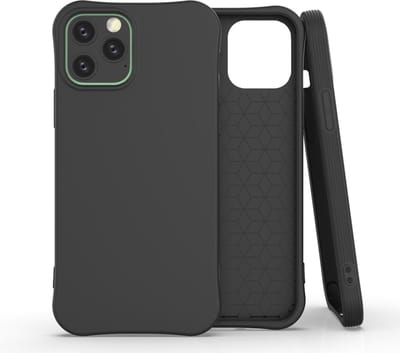 Peachy Soft case TPU hoesje geschikt voor iPhone 12 Pro Max - zwart