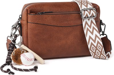 TAN.TOMI Dames Schoudertassen, Crossbody Tas, Crossbodytassen voor Dames met Verstelbare - Afneembare Brede Band - Bruin