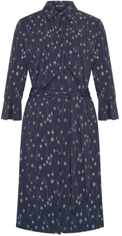 MI PIACE - Travel Jurk Dot Foil Print 202708 Dark Blue - Maat : M
