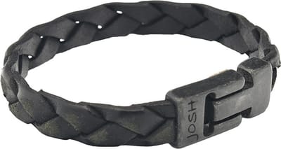 JOSH Heren Leren Armband Zwart | 24902-BRA