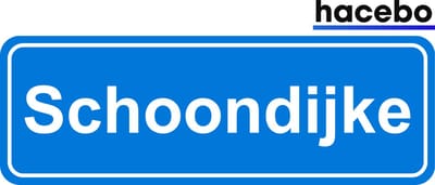 Hacebo - Plaatsnaam Sticker - 29x10 CM - Schoondijke sticker - Verkeersborden sticker - grappige cadeaus - Schoondijke
