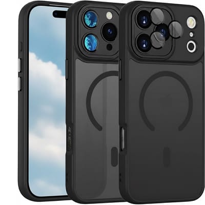 Hoesje Geschikt voor Apple iPhone 17 Pro - Geschikt voor MagSafe Telefoonhoesje - Zwart - Casemania Matte Armor Magnetische Back Cover - Val/Stoot Bescherming met Camera Protection