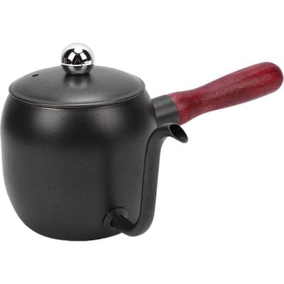 Bouilloire à café à verser 500 ml Acier inoxydable 304 Bec col de cygne Théière à café à goutte à goutte avec manche en bois pour   Camping