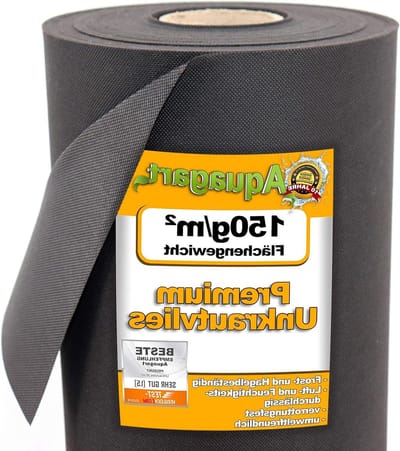 Aquagart tuinonkruidvlies 150g incl. 10 grondankers I milieuvriendelijke mat van PP, waterdoorlatend I mulchvlies tegen onkruid (30m x 2m)